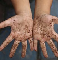 les mains sales comme cause de vers chez un enfant